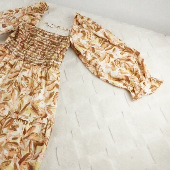 Moon River Tiered Smocked Maxi Dress Womens Large Cottage Core Prairie - Picture 4 of 14